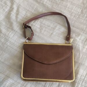 Vintage 1960-1970s Elegant Brown Leather Handbag